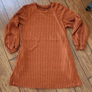 Burnt orange women's 1 XL round neck,empire waist,ribbed neck tunic or d…